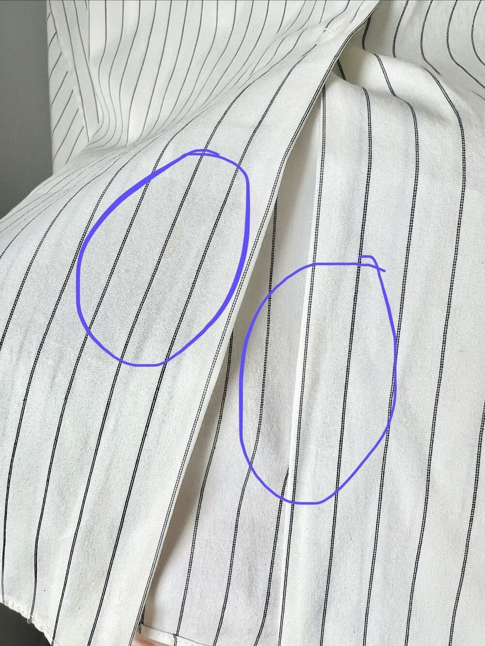 Lafayette 148 Tunic Blouse M/L White Stripe Button Down Lagenlook Artsy Modern - Picture 16 of 16